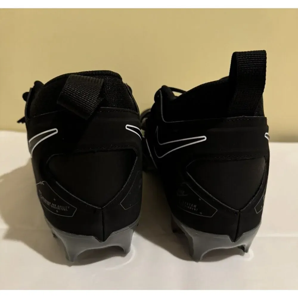 Nike Alpha Menace Pro 3 NEW! Black White Gray Football Cleats Mens 11.5 - Picture 7 of 9